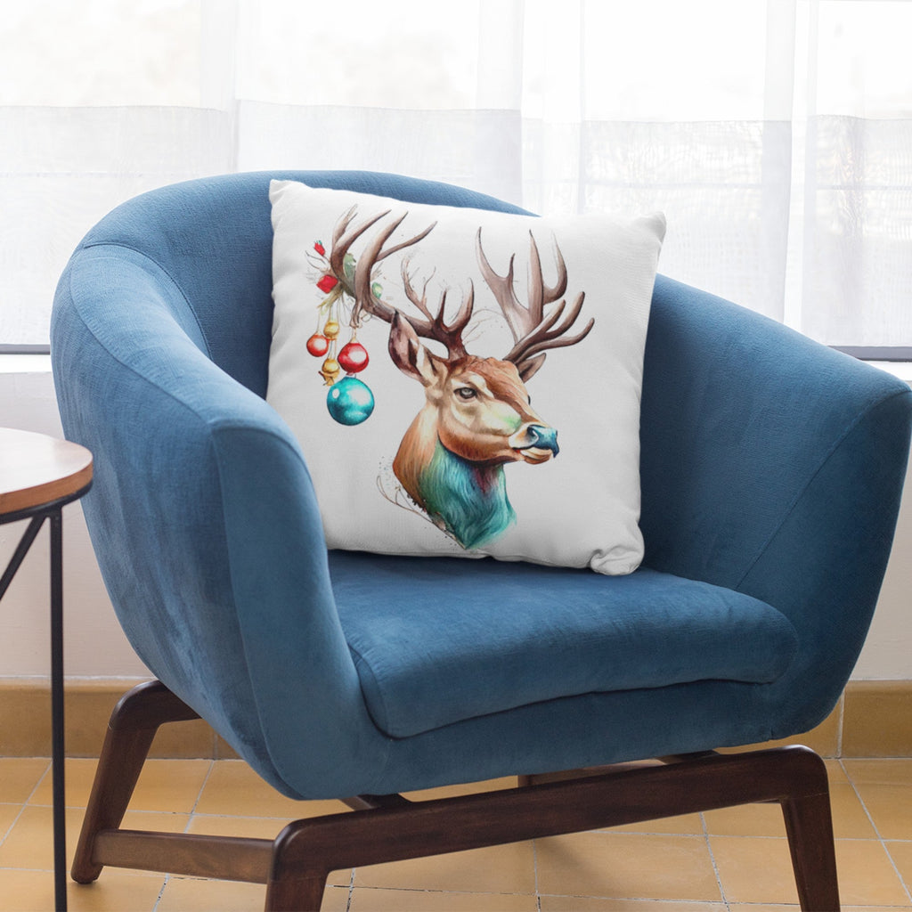 Christmas Reindeer Pattern Decorative Throw Pillow Cushion | Homeezone