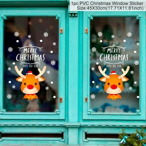Christmas Window Stickers Christmas Decorations for Home Navidad 2021