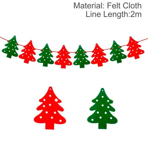 QIFU Christmas Banner Garland Merry Christmas Decor for Home Navidad