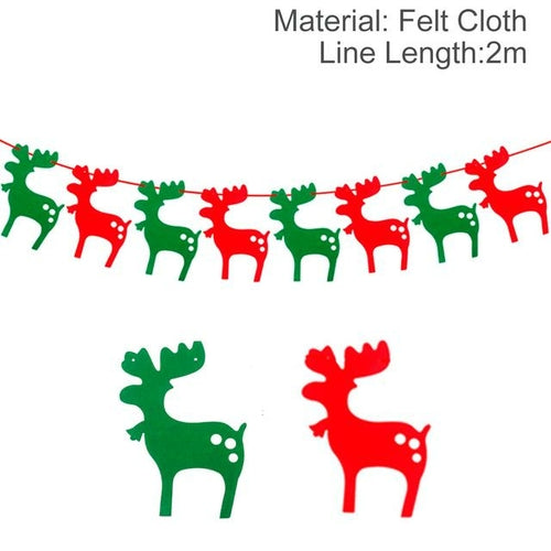 QIFU Christmas Banner Garland Merry Christmas Decor for Home Navidad