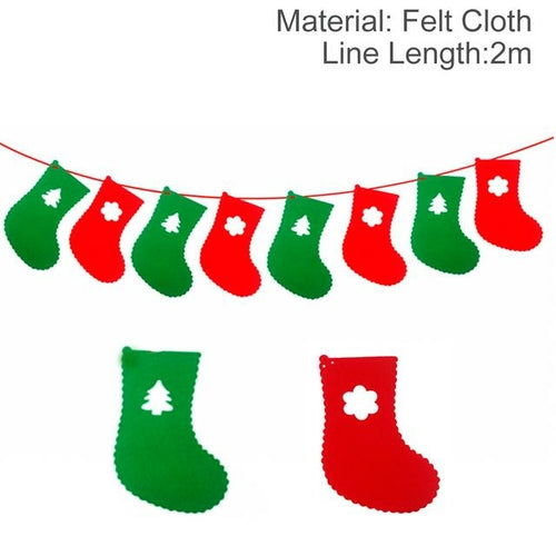 QIFU Christmas Banner Garland Merry Christmas Decor for Home Navidad
