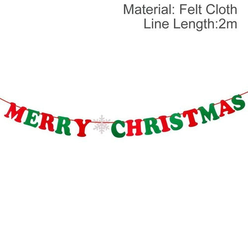 QIFU Christmas Banner Garland Merry Christmas Decor for Home Navidad