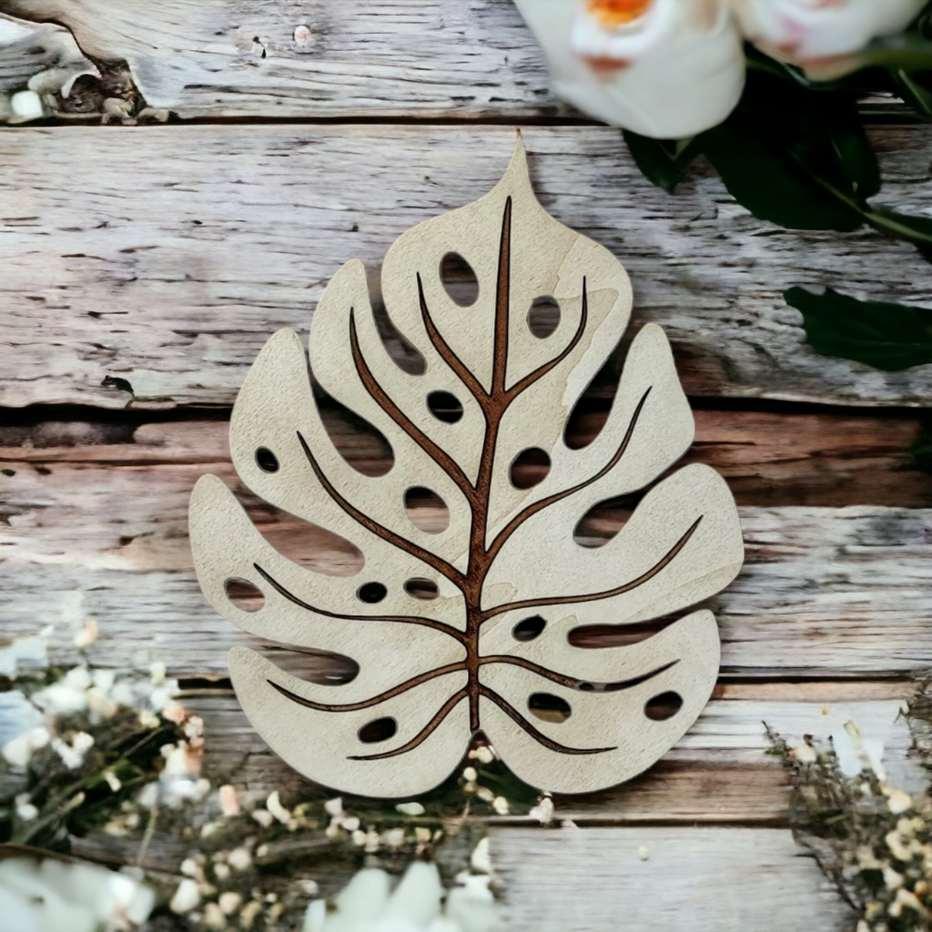 Pot Holder Monstera Leaf - Nature - Wood - Handmade Gift - Housewarming - Wood Kitchenware