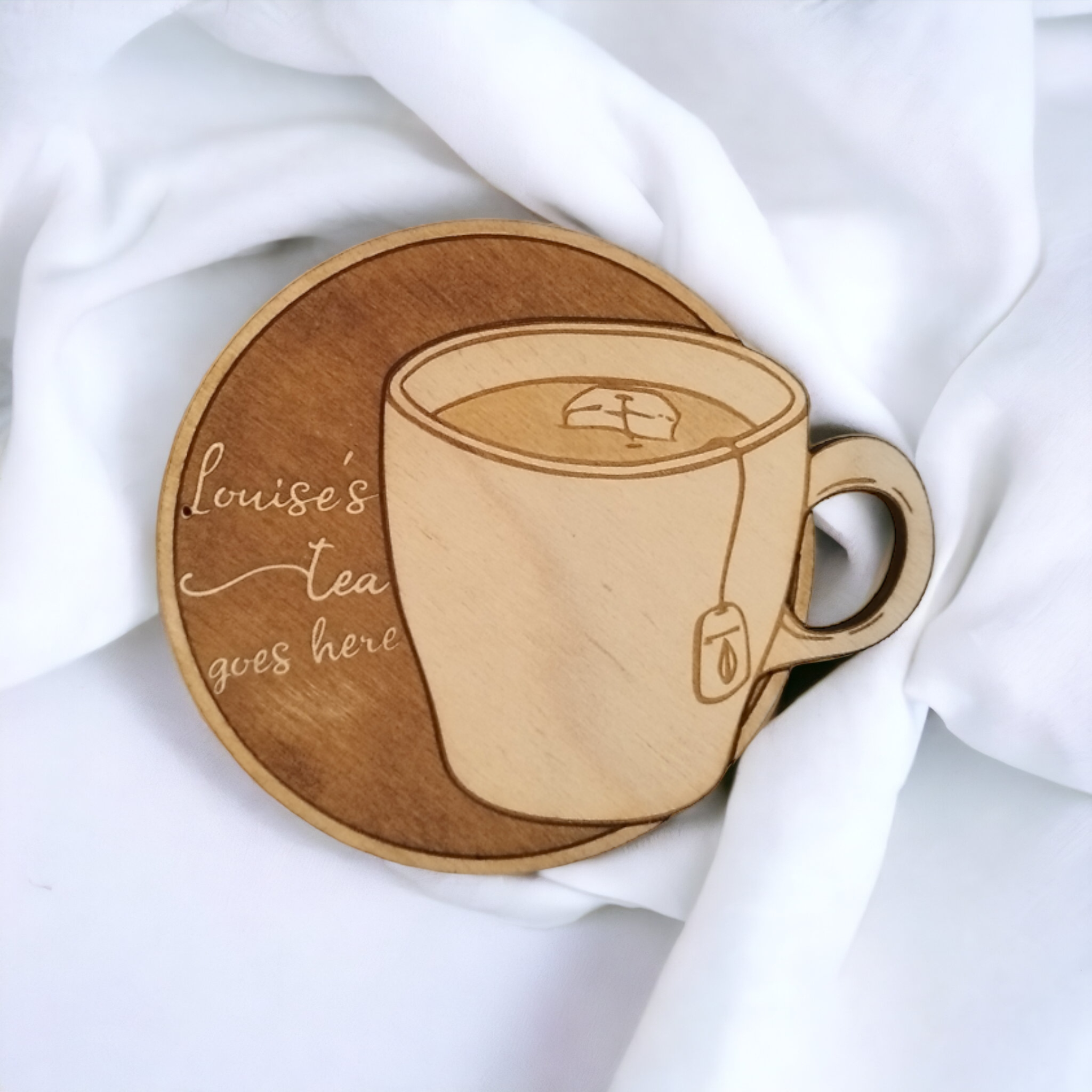 Juego de 6 posavasos de madera para bebidas - Regalo hecho a mano - Inauguración de casa - Utensilios de cocina de madera