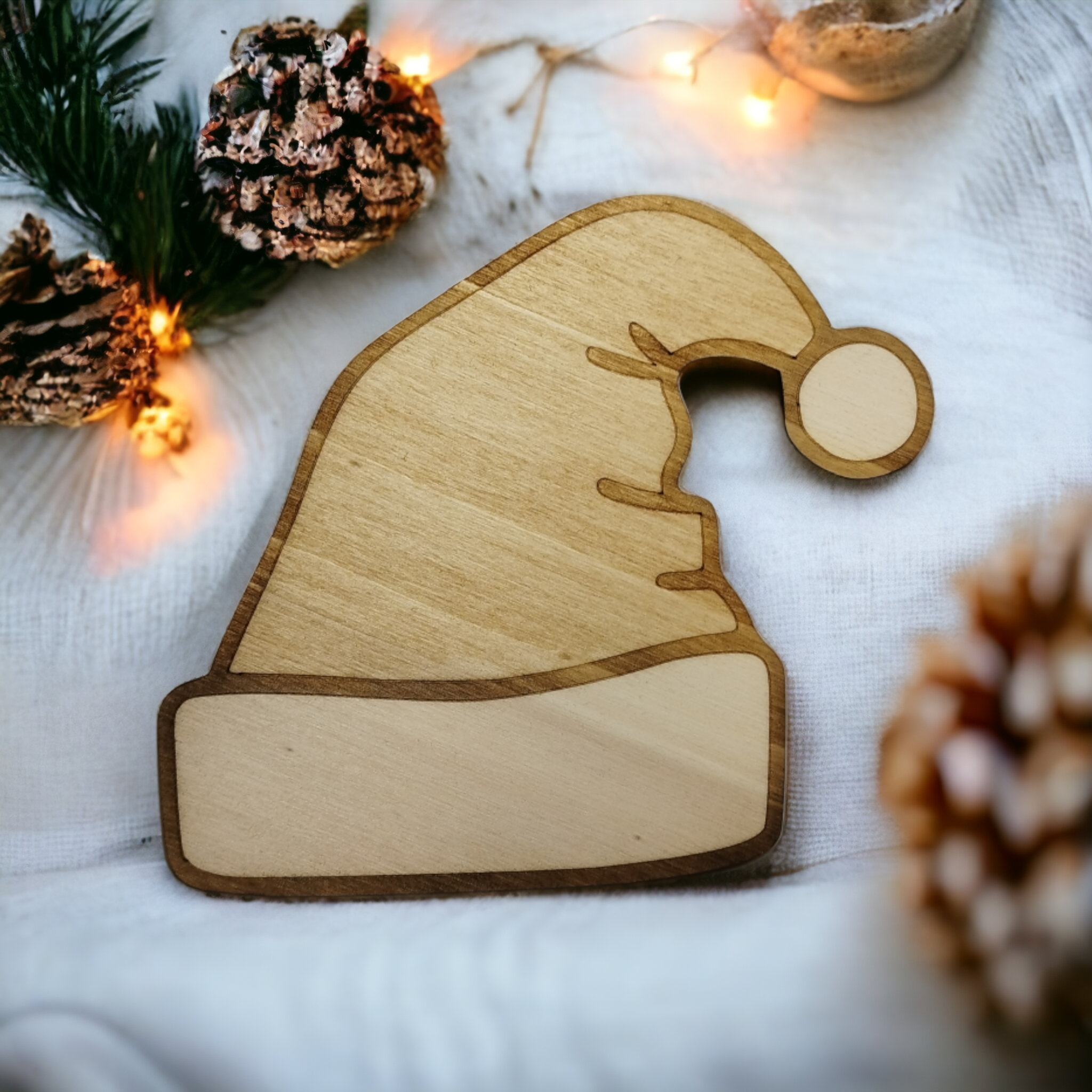Santa Hat Wooden Christmas Decoration