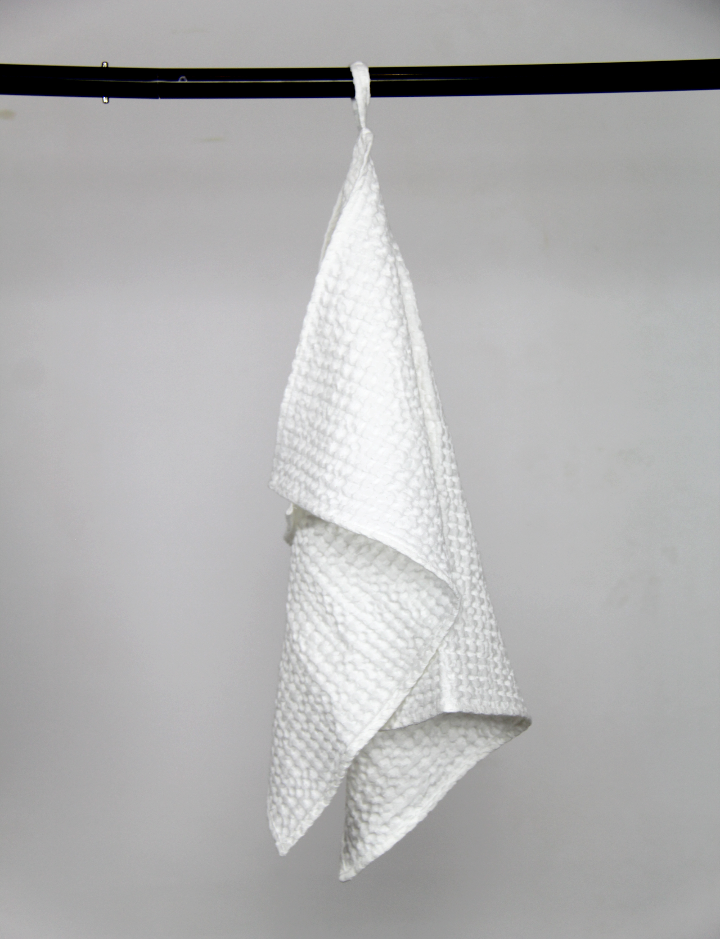 White linen waffle towel