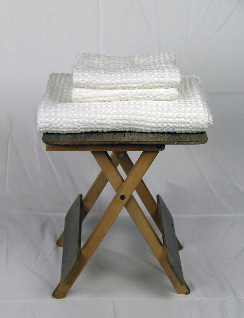 White linen waffle towel