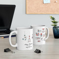 Taza de Feliz Navidad con Medias y Regalos 