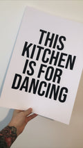 This Kitchen Is For Dancing Bold Kitchen Simple Wall Decor Print-0